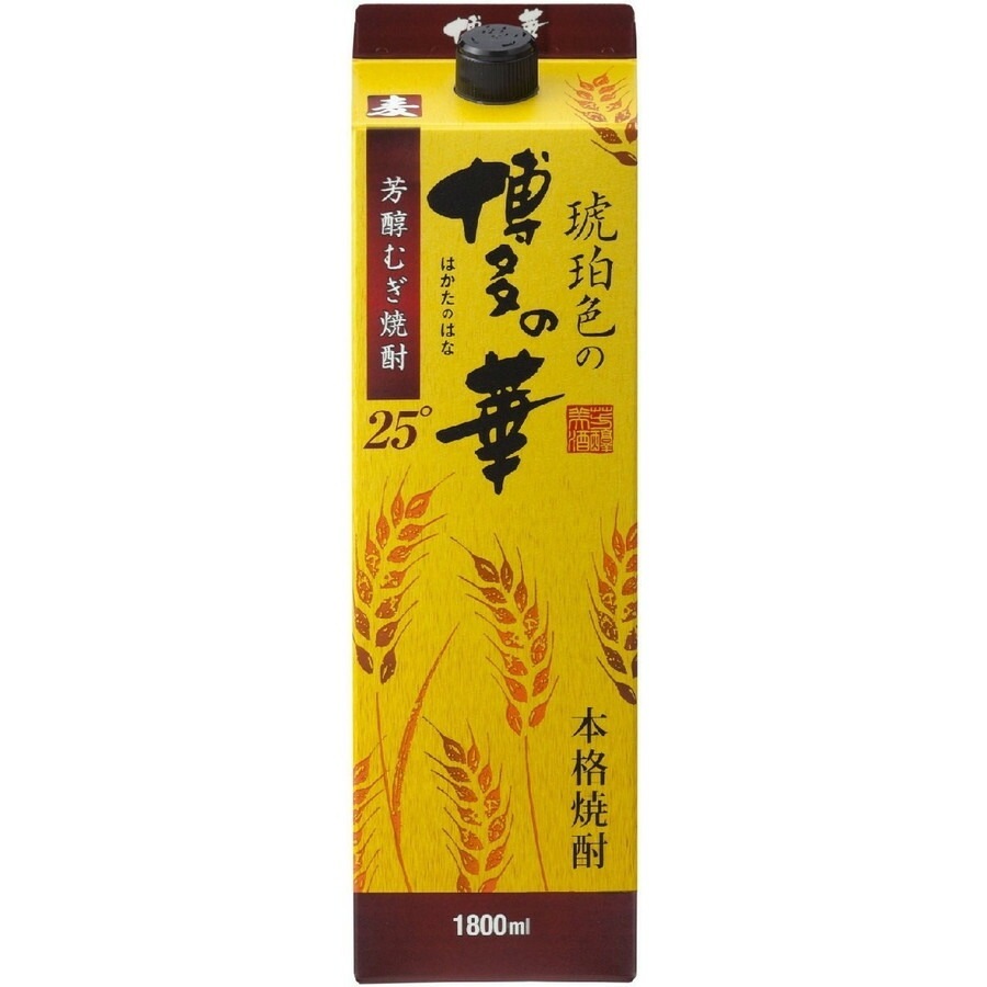 【送料無料】福徳長酒類 琥珀色の博多の華 麦 25度 パック 1800ml 1.8L12本【北海道沖縄県東北四国九州地方は必ず送料が掛かります】 18,538円