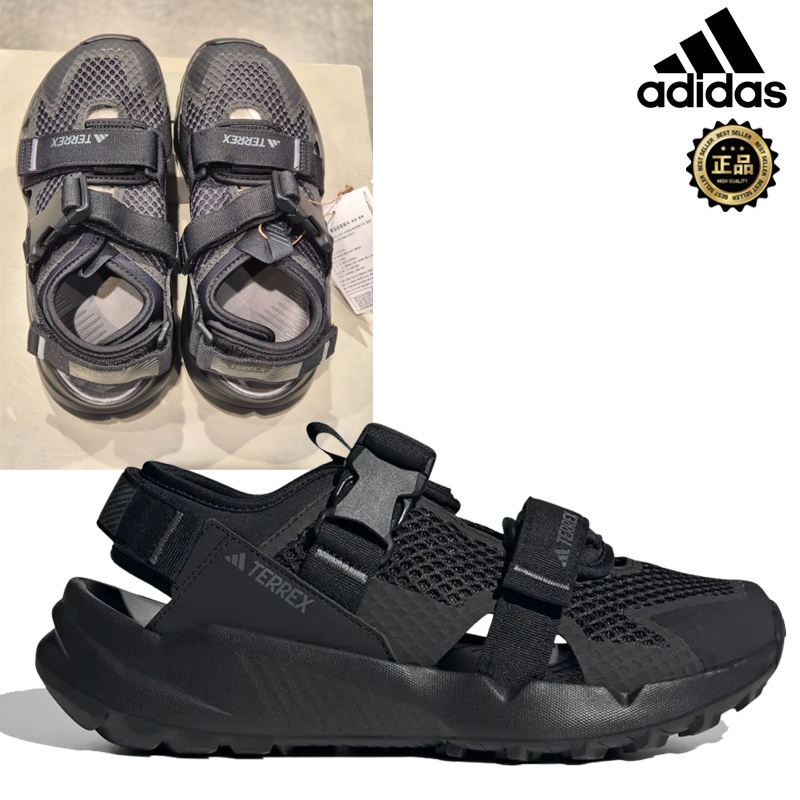 IF7596 TERREX Hydroterra Sandals アウトドアシューズ メッシュ 調整ストラップ EVAソール Cloudfoam Traxion つま先保護 水辺 登山 旅行 靴下 夏