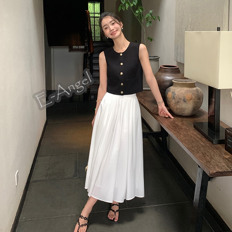 ノースリーブトップス レディース スーツベスト ショート丈 杏色 黒色 無地 通勤 オフィス ラウンドネック 個性的 袖なし 着瘦せ 気質OL 大人 卒業式 入学式 おしゃれ 高級感 上品