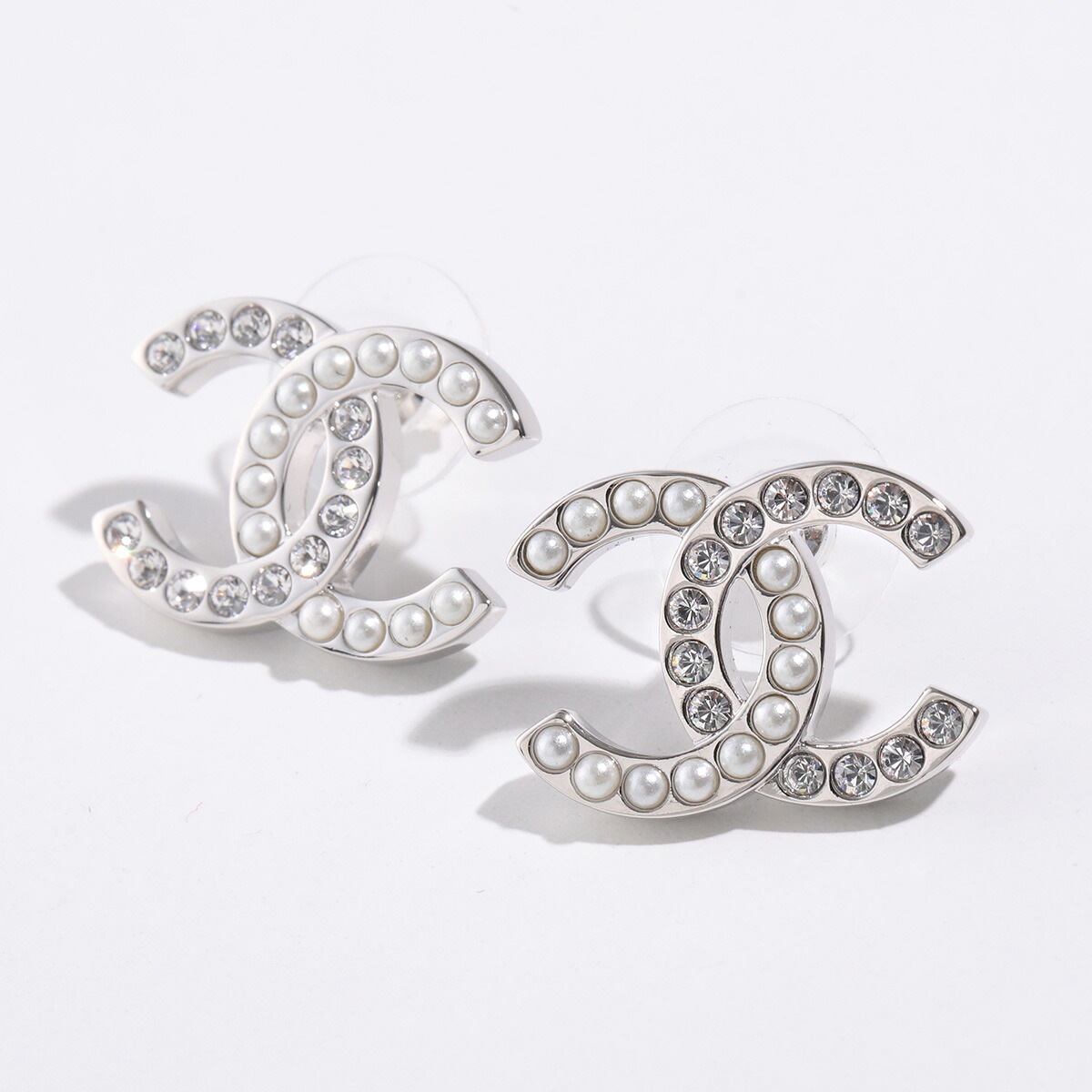 CHANEL シャネル ピアス ABG201 B21707 レディース ココマーク CCロゴ メタル ラインストーン パール スタッド アクセサリー U2865