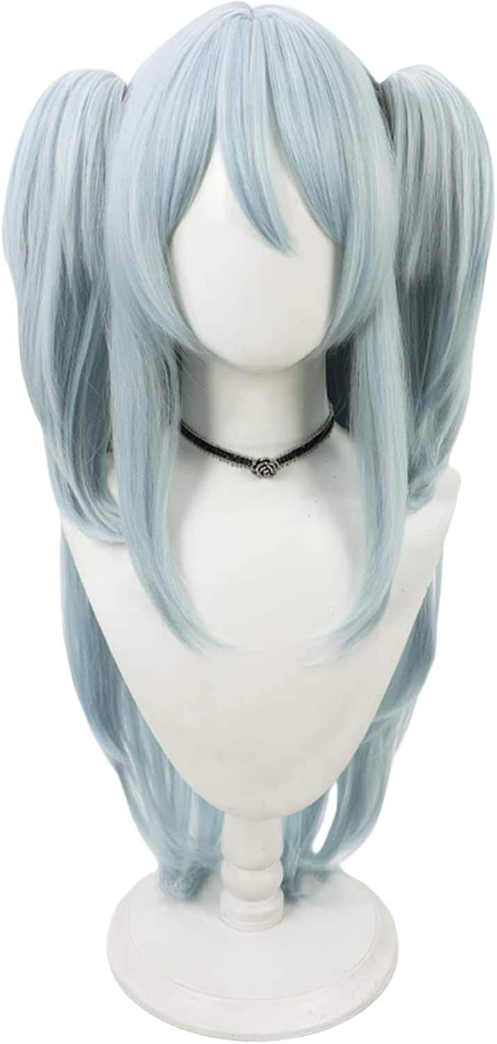 コスプレウィッグ桐ヶ谷柩かつらカツラツインテール水色かつら耐熱長髪耐熱文化祭小物変身