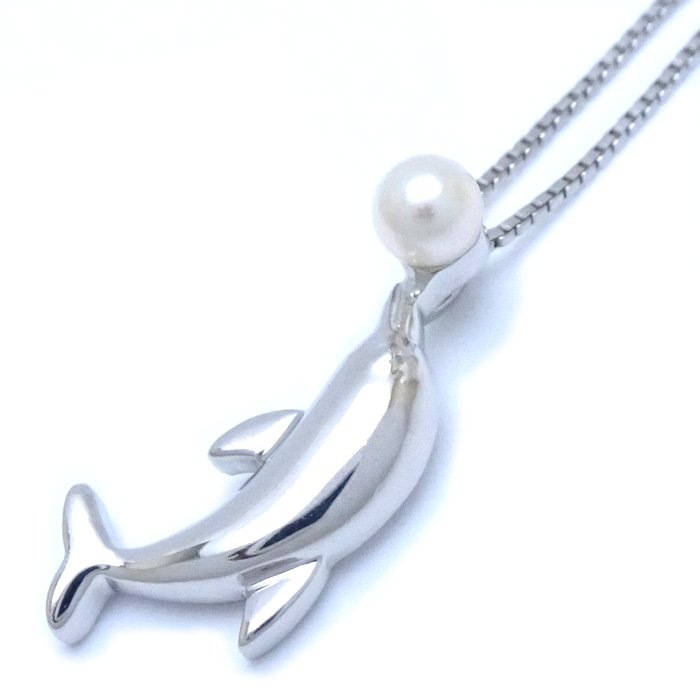 ネックレス ベビーパール 真珠3.5ミリ Pt900プラチナxPt850プラチナ /75239【中古】