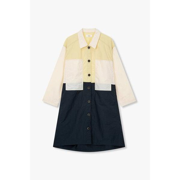カラー配色パッチシャツワンピース9196141111021