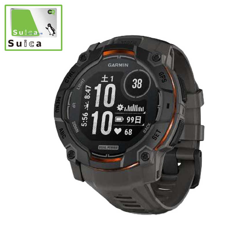 GARMIN　Instinct 3 Dual Power 50mm GPSスマートウォッチ(Suica対応) (ガーミン) Black/ Charcoal　010-02935-30