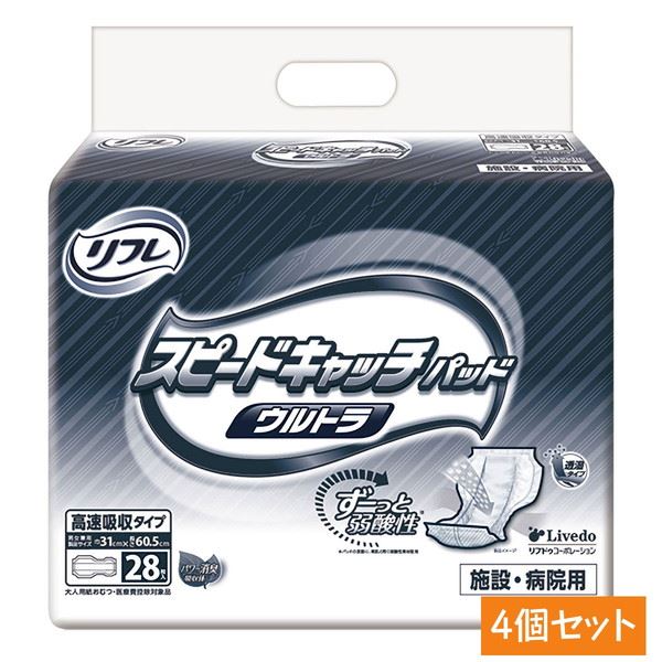 リフレ 尿取りパッド 施設病院用 スーパーキャッチ ウルトラ 高速吸収タイプ 男女兼用 28枚入4セット 16,003円