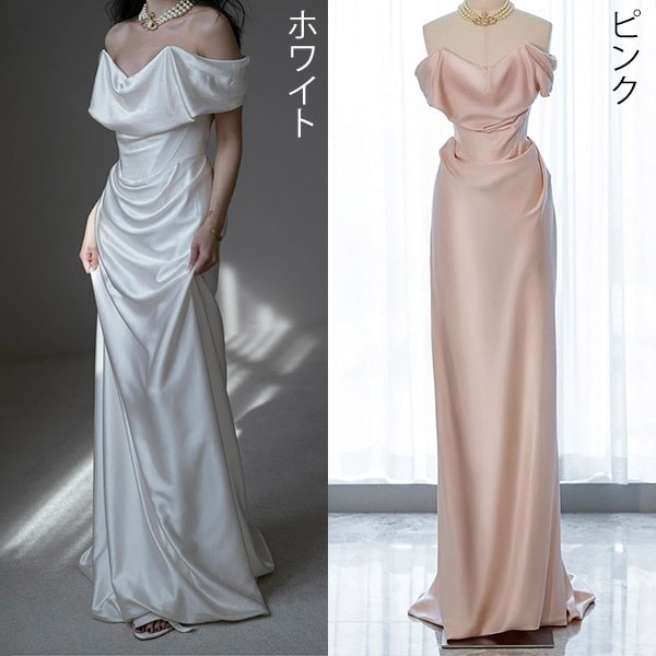 ワンピースドレスドレス披露宴 ロング イブニングドレス 演奏会 小さいサイズ 母親 パーティードレ 大きいサイズ 演奏会用ドレス 演奏会ドレス レディース 結婚式 ピアノ発表会 オフショルダー 韓