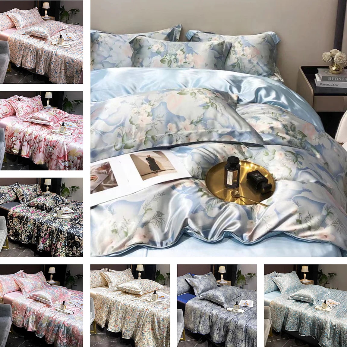 シルクの布団カバー 寝具セット シルクのシーツ 布団カバーセット シルクの枕カバー 掛け布団カバー/敷布団カバー/寝具カバーセット 7,262円