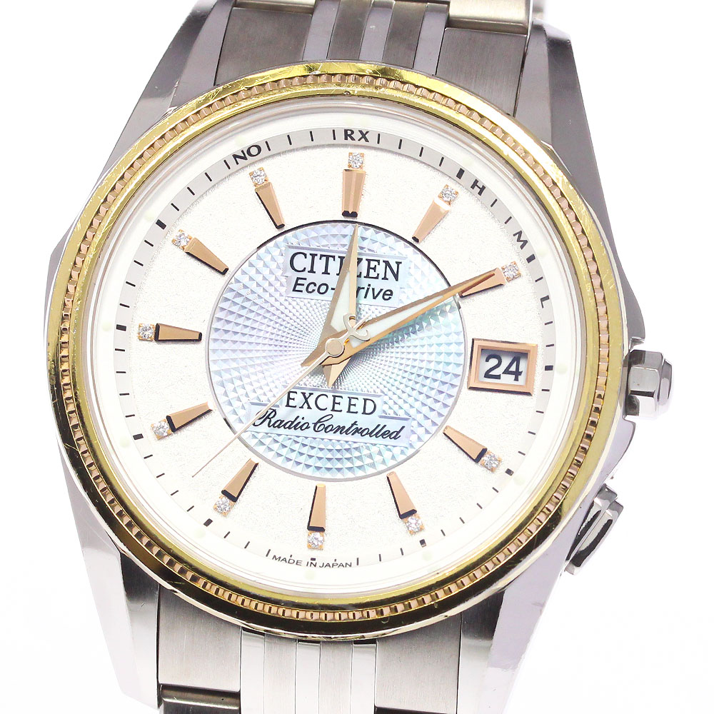 シチズン CITIZEN H111-T013881 エクシード エコドライブ 11P ソーラー電波 メンズ _746583【中古】 25,560円