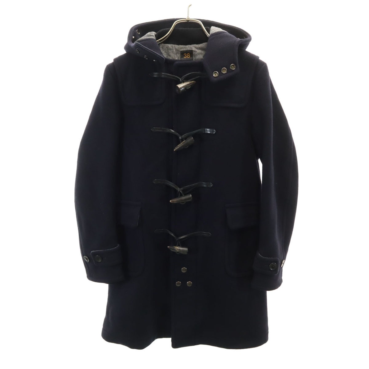 メルトン ダッフルコート 38 ネイビー レディース 古着