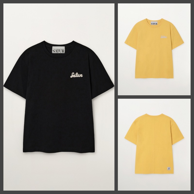 【SATUR】 26SS FLOWING SMALL LOGO T-SHIRT : 2COLORS
