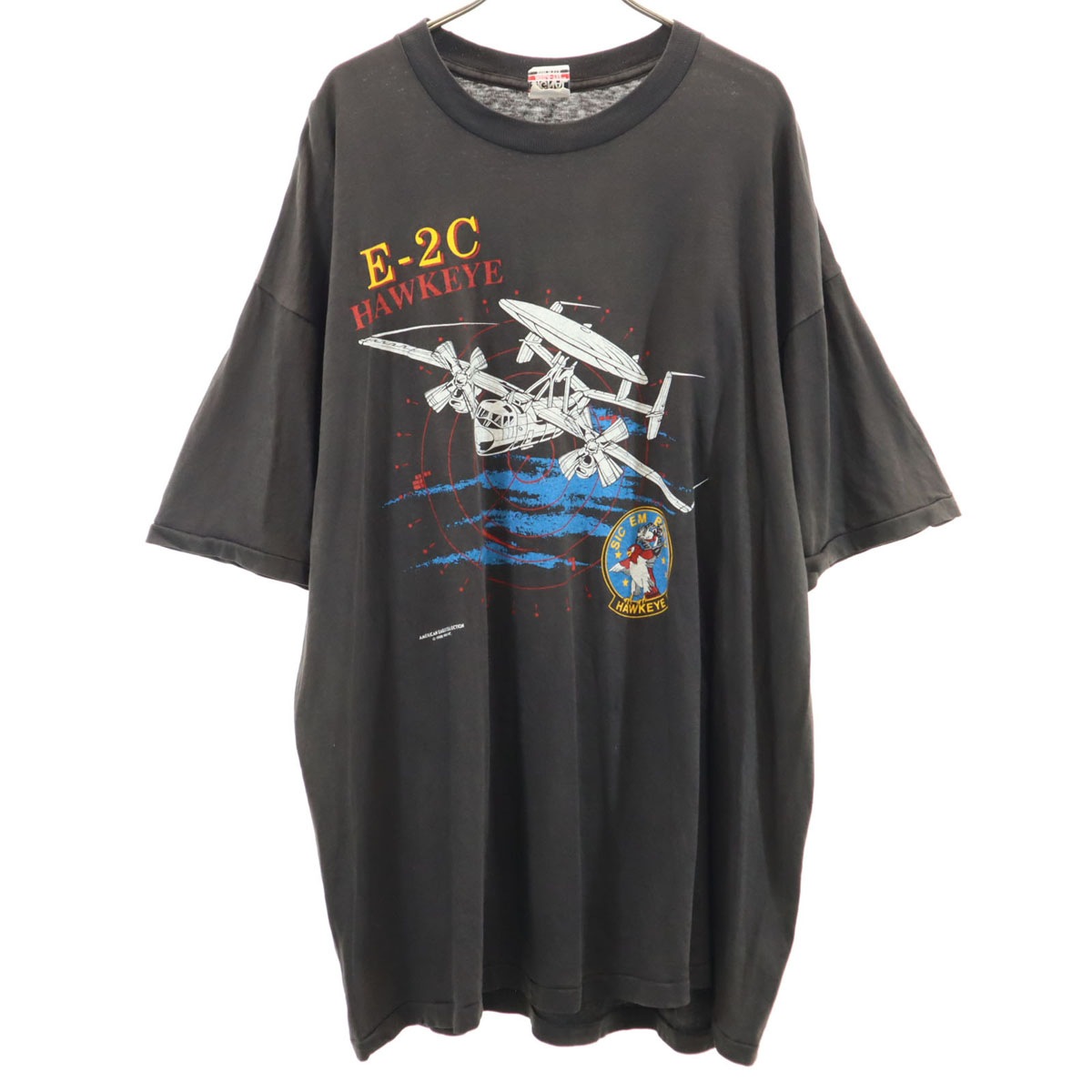 SIGNAL シグナル 80s USA製 オールド E-2C 航空機 半袖 Tシャツ XXL ブラック シングルステッチ ビッグサイズ メンズ 古着