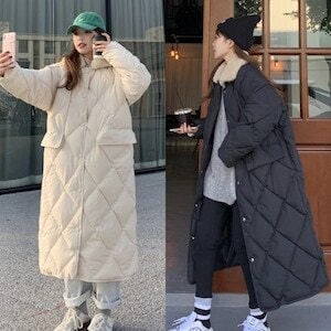 レディース 2カラー アウター コート キルティングコート ロング丈 長袖 厚手