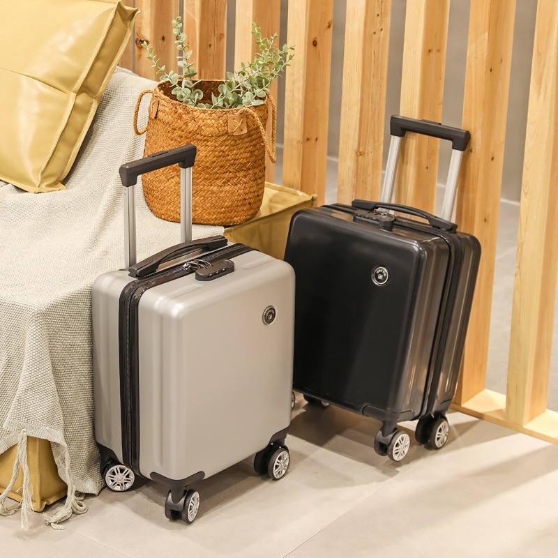 14インチの小型トロリースーツケース男女兼用スプリング航空搭乗ケース16旅行用軽量パスワードレザースーツケースかわいい