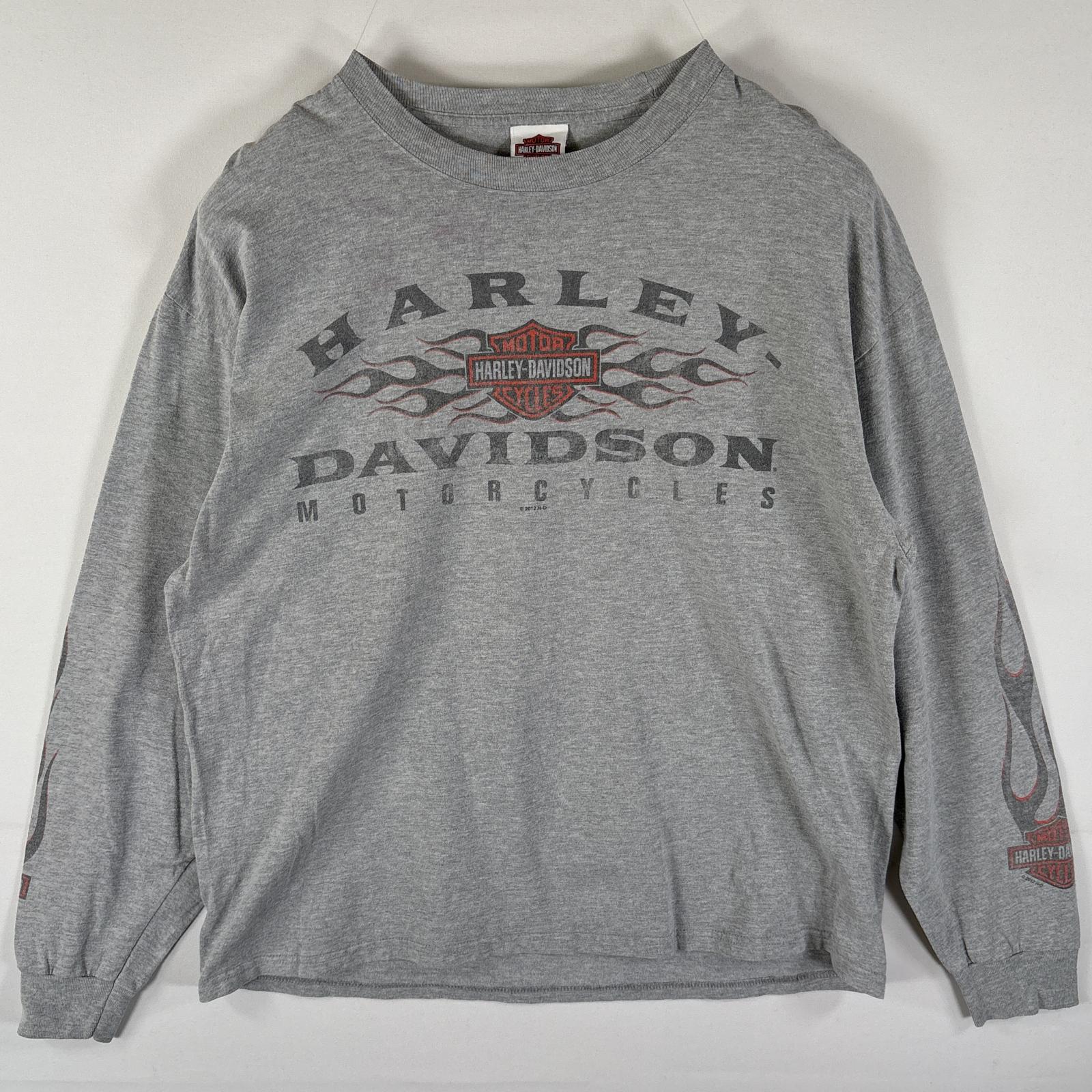 古着 長袖Tシャツ クルーネック ラバープリント コピーライト Hanes BEEFY XL グレー メンズ