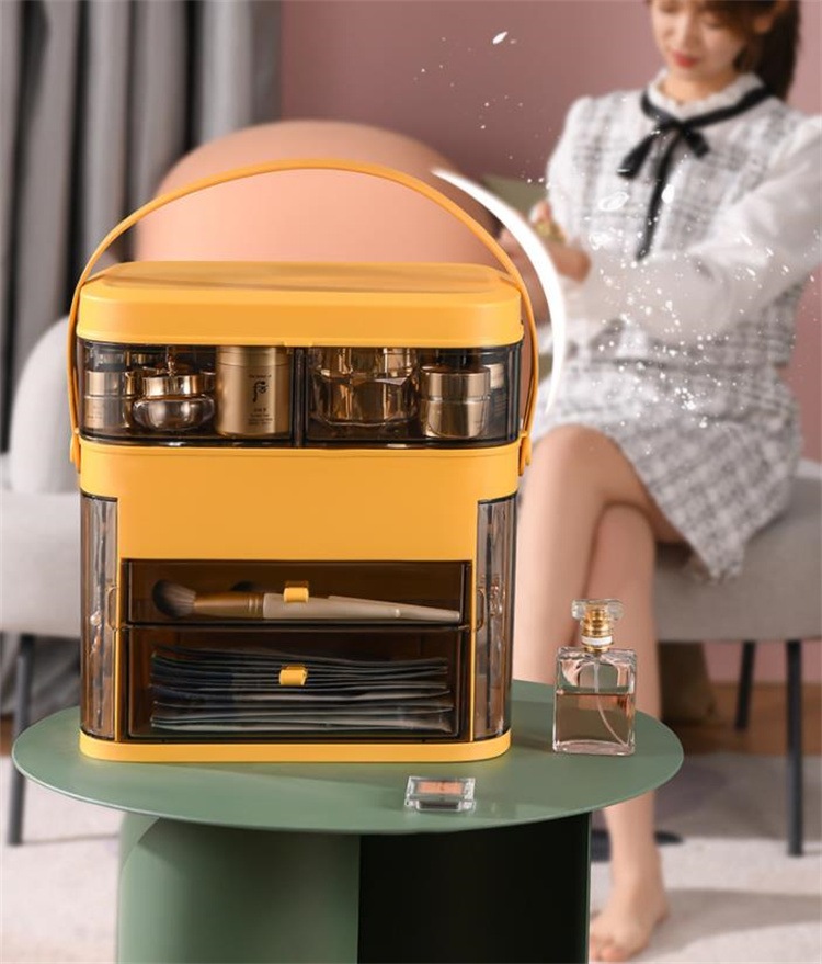 早い者勝ち 収納ケース ジュエリー化粧品引き出し式 化粧品 化粧台 天板 led 鏡付き 棚 防塵 大容量 スキンケア 化粧品ボックス 省スペース 小物収納ボックス