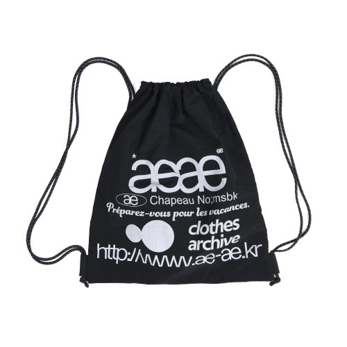 【AEAE】 Web Logo Gym Sack -[BLACK] リュック 正規品