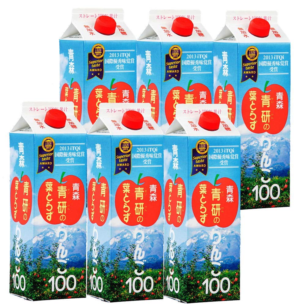 青研　葉とらずりんご100　（1000ｍｌ× 6本）