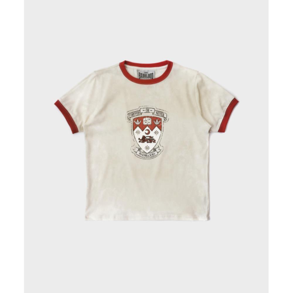 BADBLOOD Workshop Shield Print Ringer T-Shirt Cream w-te 7,410円