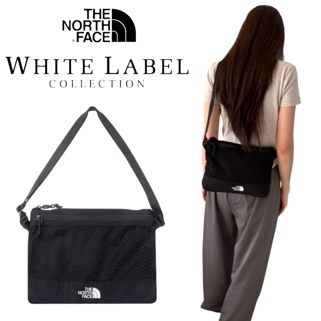 ザ ノースフェイス ショルダーバッグ ホワイトレーベル NN2PR15J カバン 韓国 クロスボディ ボディバッグ THE NORTH FACE LINDEN MESH CROSS BAG