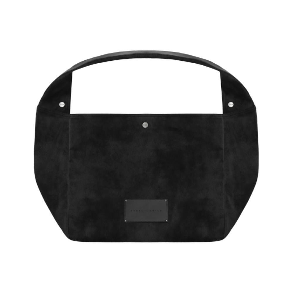 TREEMINGBIRD Suede Matte Leather Wide Big Bag Black TM