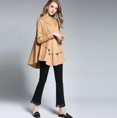 プラスサイズ スカートスタイル シャツ スタンドアップカラー かわいい 大人可愛い きれいめ シンプル カジュアル 大人 上品 おしゃれ お洒落 かっこいい 大人女子 こなれ感 ラフ ラブリー