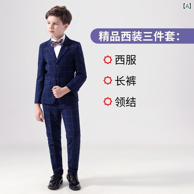キッズ フォーマル スーツ ジュニア ファッション 男の子 ドレス スーツ 3点 英国風 少年 パフォーマンス フラワーボーイ 子供 セットアップ ブリティッシュ 冬