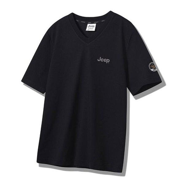 Vネック 男女兼用 半袖Tシャツ JQ8TSU401BK