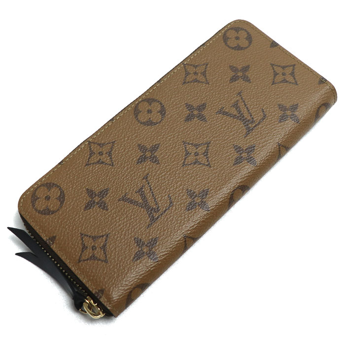 LOUIS VUITTON ルイ・ヴィトン ポルトフォイユクレマンス 長財布 モノグラムリバース ブラウン M82336 ICチップ レディース 中古
