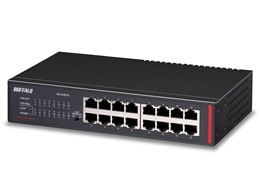 バッファロー BS-GU2016 ギガスイッチングハブ 16ポート 金属筐体 静音ファンレス 法人向け 省エネ設計 簡単設置