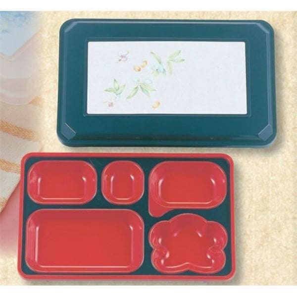 （業務用弁当箱10セット）FW-600 ダイナミック副食 本体紺（内赤40）/蓋紺アーモンド