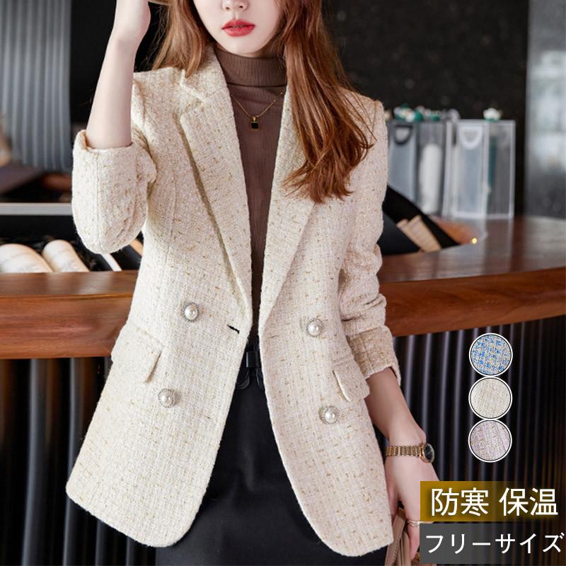 チェスターコートレディースコートショート丈スーツラシャアウター無I地キレイめカジュアル春冬ゆったり高級感フェミニントレンド