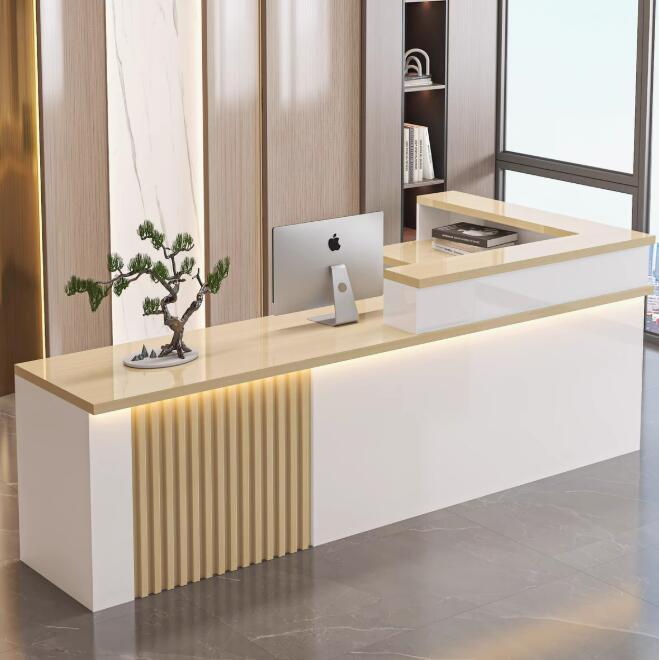 会社の受付カウンター　シンプルモダンフロントファッション会社受付カウンターカウンターホテル　マンションなど受付台　受付テーブル カスタマイズ対応可能