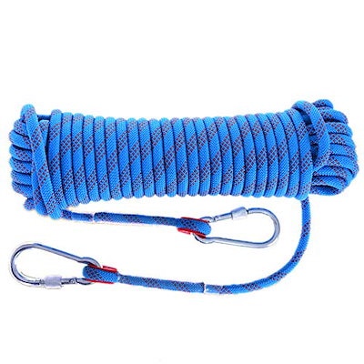 他サイト： ロープ 10mm 耐荷重2100kg 10M ガイロープ キャンプ ポリエステル カラビナ付き テントロープ 防災 安全 アウトドア活動アクセサリー 多機能コード 補助ロープの商品画像