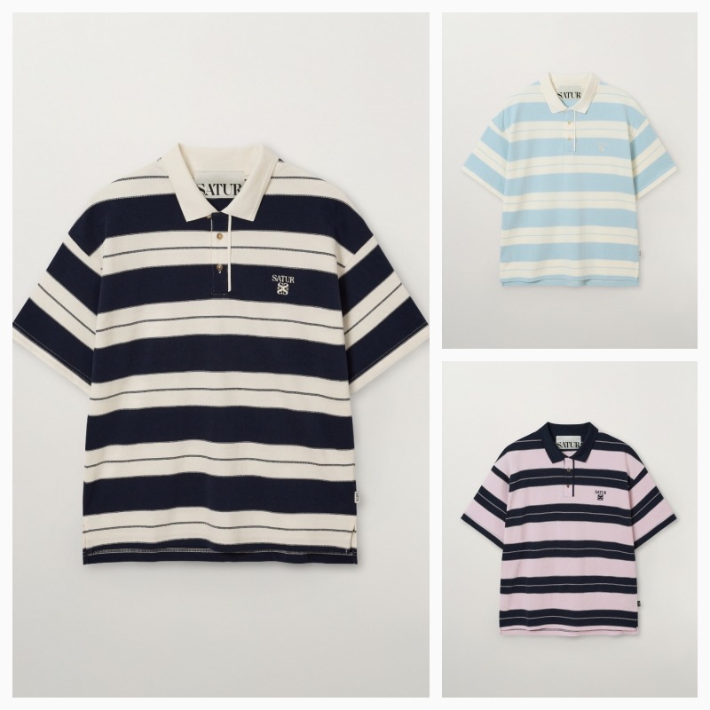 【SATUR】26SS APERO STRIPE PIQUE T-SHIRT : 3COLORS