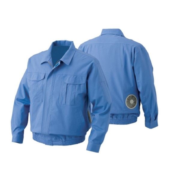 KU91730 綿難燃 空調服/作業着 (カラー：ライトブルー 4L)洗濯耐久性 コットン100% 服のみ