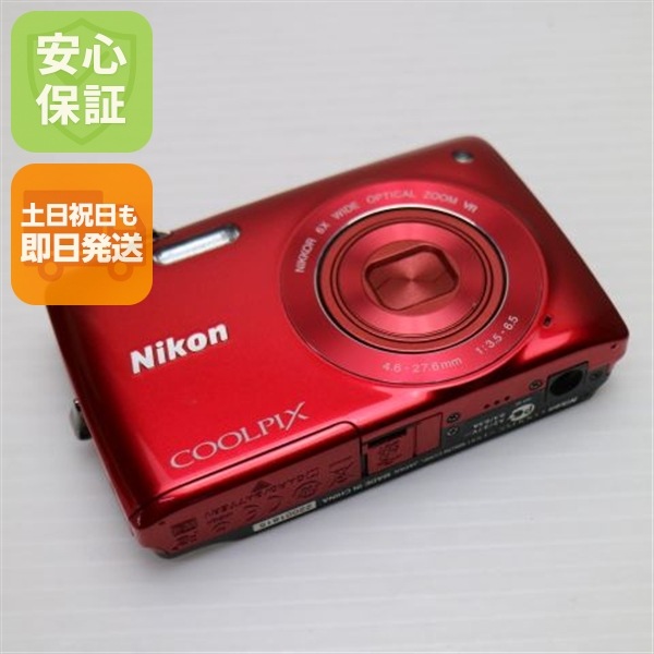 超美品 COOLPIX S4300 グロッシーレッド デジカメ Nikon 95