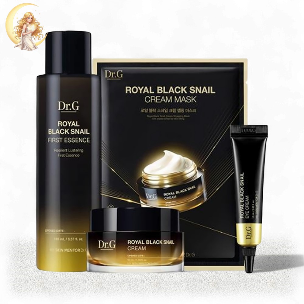 ロイヤルブラックスネイル スペシャルセット (エッセンス165ml+クリーム50ml+アイクリーム10ml+マスク1枚) [ハリ+保湿+集中ケア]