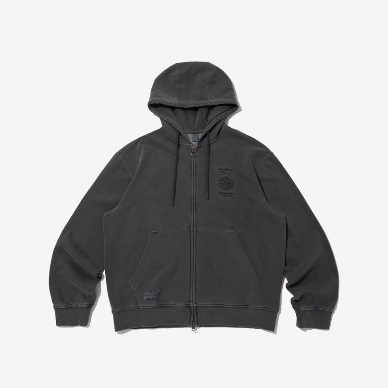 ガーメントダイイング リラックスフィット フルジップアップ - ブラック 25FW REJU5FZ41BK