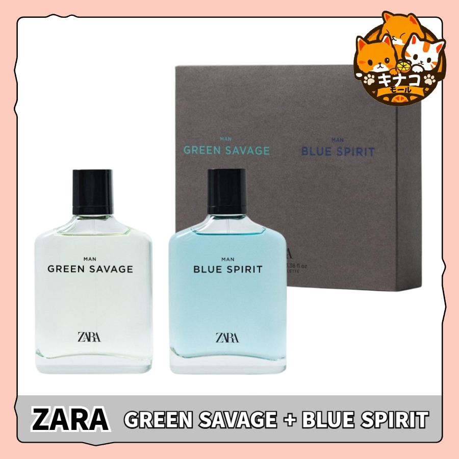 ZARA MANS 香水 GREEN SAVAGE + BLUE SPIRIT 2X100ML オードトワレ[EDT]