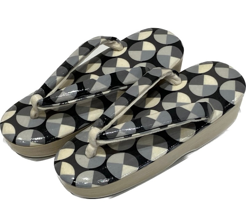 草履 おしゃれラミネート草履 (モノクロ) [getazouri006]