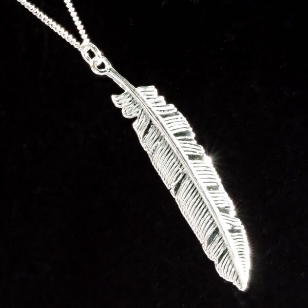 SV925 繊細デザイン フェザー ネックレス [高級仕上げ][人気商品] シルバー 925