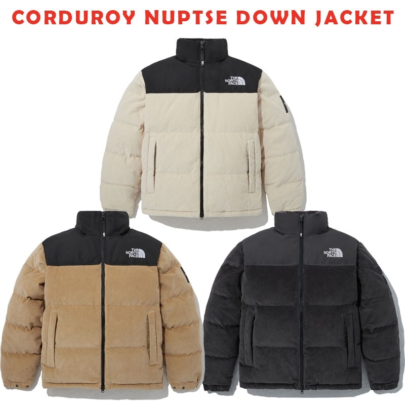 韓国正規品保証 関税負担なし NJ1DP55J CORDUROY NUPTSE DOWN JACKETデイリー 基本 着装 男子 女子 人気 韓国 ファッション 男女共用 アウトドア