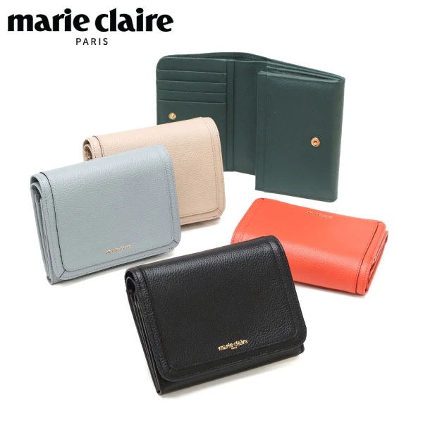 財布 レディース 二つ折り ブランド 本革 大人 上品 シンプル かわいい レザー サイフ 小銭入れ クローバー 型押し ロゴ おしゃれ レザーウォレット Carrousel MC88649