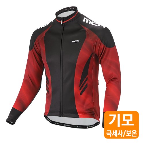 MCNSPORTS 起毛加工メタリックレッドロングスリーブジャージ
