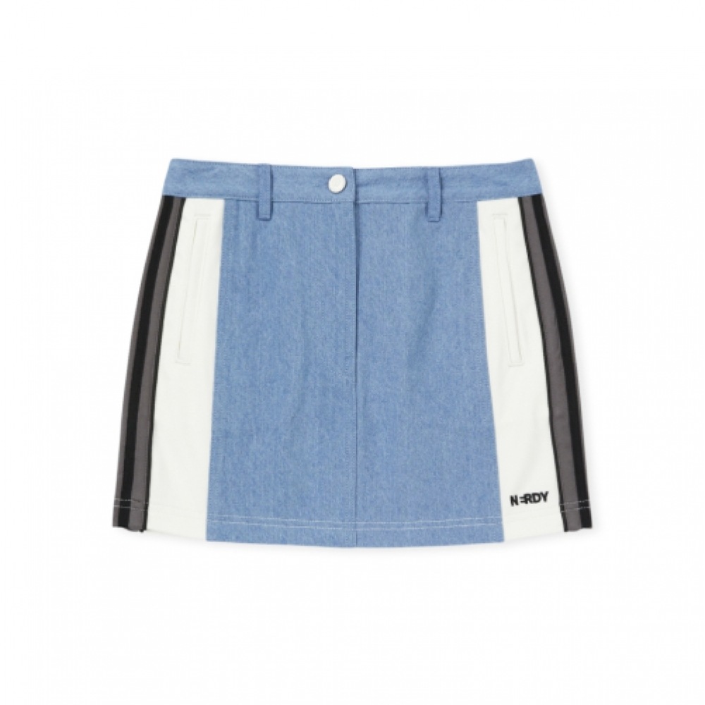 NERDY レディースデニムミックストラックミニスカートアイボリー