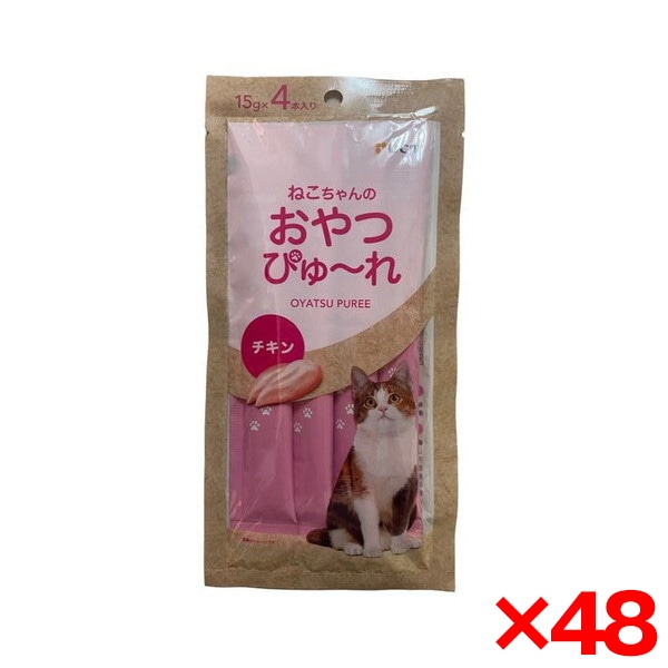 48個セット DCM ねこちゃんのおやつぴゅ～れ チキン 15g×4本入り