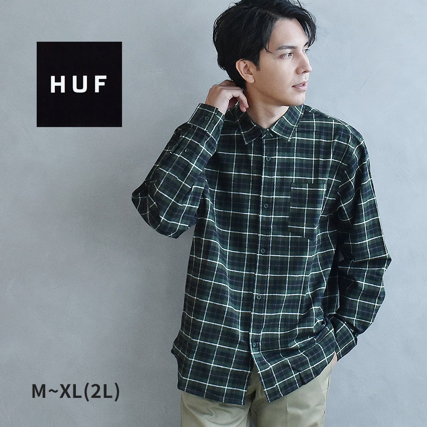 メンズ トップス シャツ 長袖 ブランド ネルシャツ ロゴ カジュアル シンプル スケーター スケボー ストリート チェック MODAL LS PLAID SHIRT BU00221