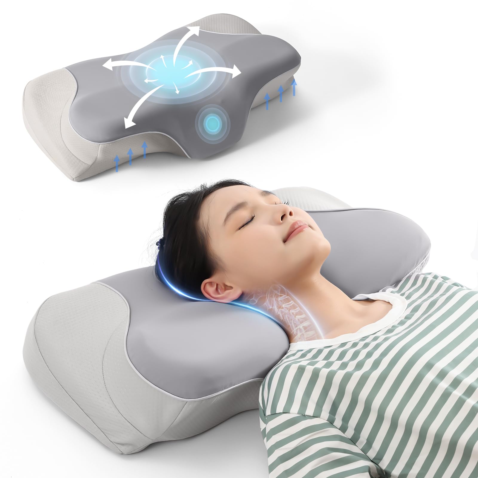 KOJIHOMU 枕 首が痛くならない まくら よく眠れる 安眠枕 pillow 肩凝り/肩こり軽減 肩がラク快眠枕 いびき防止 ストレートネック対策 横向き寝 仰向きサポート 低め 高め 調整可能 6,171円