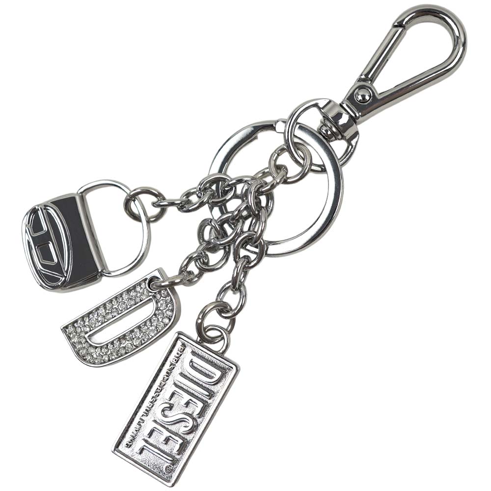 ディーゼル キーリング キーホルダー キーチャーム レディース シルバーカラー DIESEL 1DR KEY MULTICHARM SILVER X10209 P6471 HA060