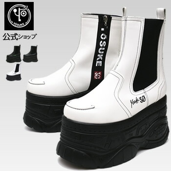 【公式SHOP特典キズ補修液付】 ヨースケ 厚底 サイドゴアブーツ レディース 歩きやすい 11cm 厚底フラットソール